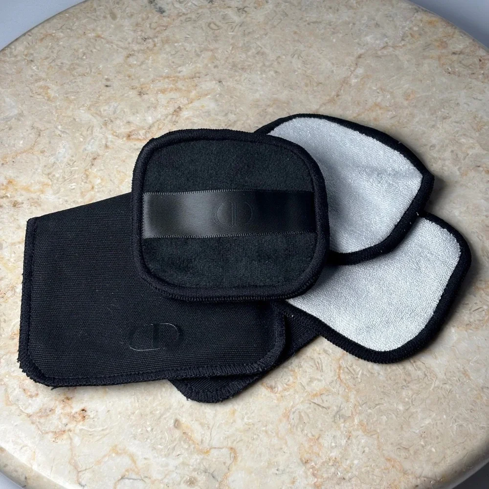 Dior‎ Reusable Makeup Remover Pads Set Storage Pouch Black White